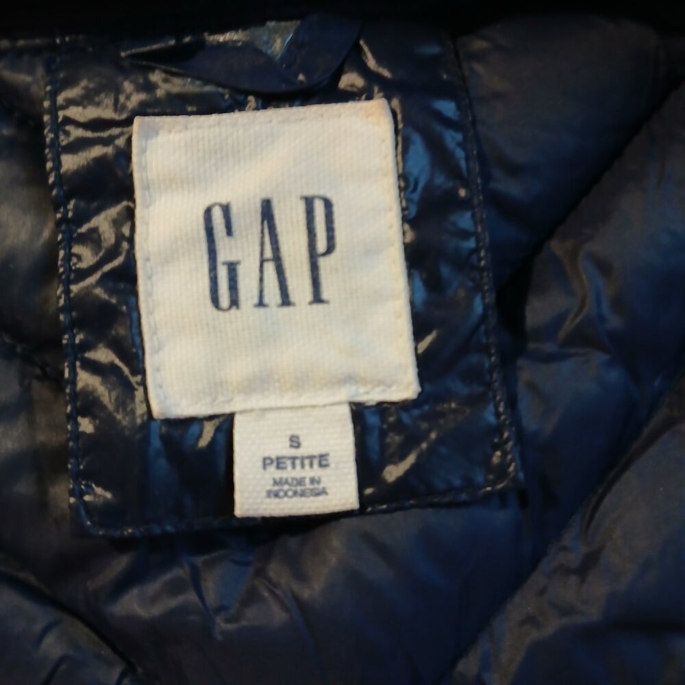 Gap Women's Navy Blue Quilted Puffer Jacket SZ SP GUC - Picture 7 of 9